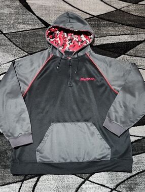 SNAP-ON TOOLS EMBROIDERED COLORBLOCK QUARTER-ZIP DIGITAL CAMO HOODIE SWEATSHIRT